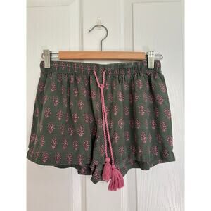 Haute Dreamz Sleepwear Large Green & Pink Pajama Shorts